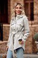 Women's Fashion Winter Trench Coats Lapel Button Down Peacoat Belted Outwear Casual Jackets