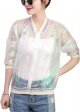 Women's Girls Hologram Rainbow Jacket Transparent Summer Sunscreen Jacket